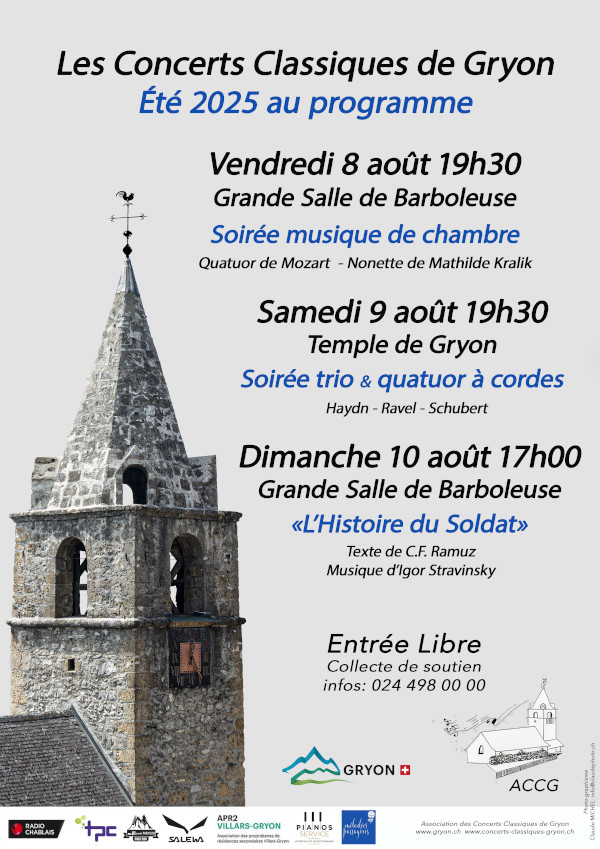 Les concerts classiques de Gryon - Programme été 2025